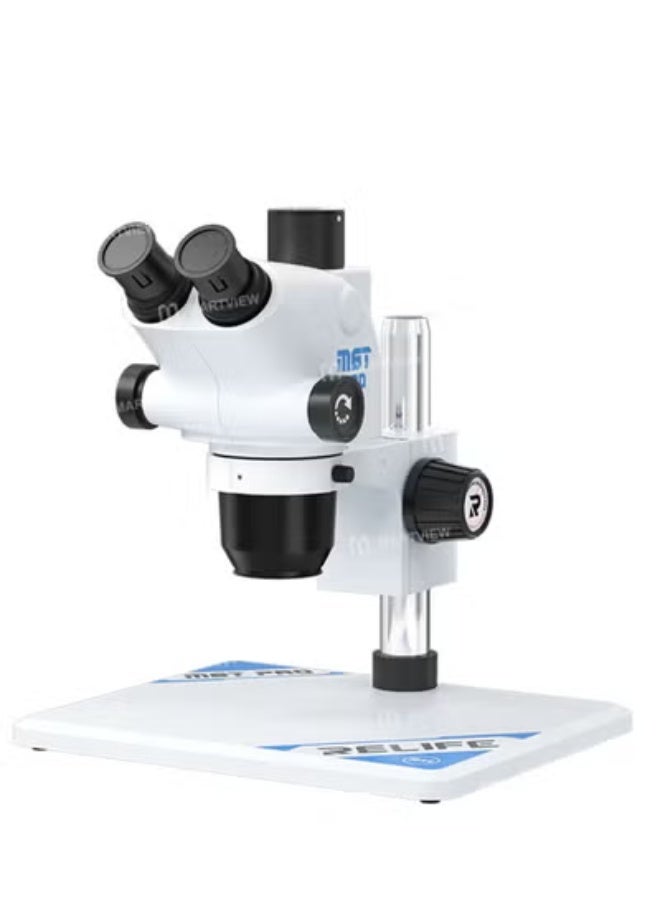 مجهر ستيريو ثلاثي العدسات عالي الدقة من ريلايف RL-M6T Pro-B11، تكبير مستمر من 6.5X إلى 65X